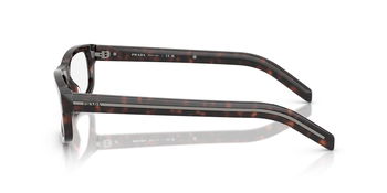 Das Bild zeigt die Bügel die Prada Brille B02V in Root havana.